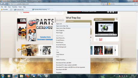 klik kanan di parts catalogue