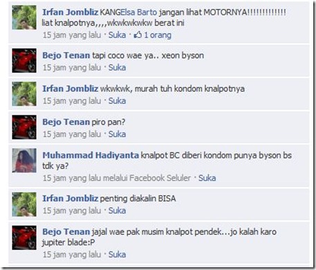 fb tanya kondom knalpot byson