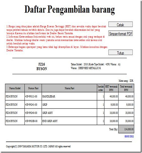 harga stang byson