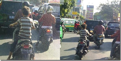 anak kecil naik motor