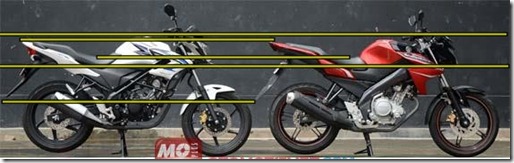 honda Cb150R vs yamaha new vixion samping