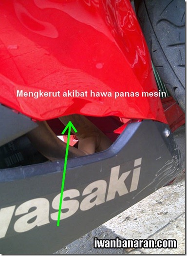 fairing ninja 250 fi leleh