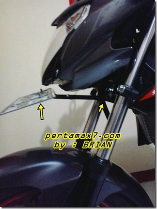 dudukan plat nomer yamaha new vixion dengan braket nopol suzuki satria f 8