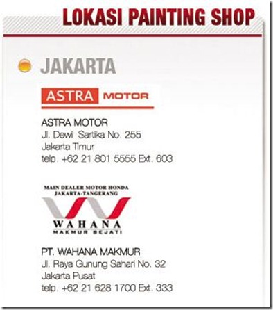 lokasi honda painting shop