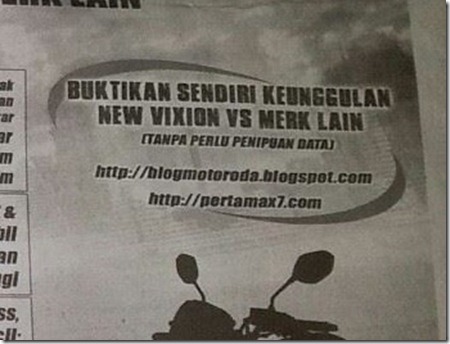 blogger surat kabar komparasi honda CB150R vs yamaha new vixion di kalimantan barat