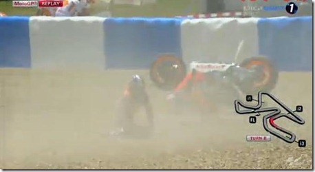 pedrosa crash qualifying jerez motogp 2013