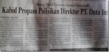 klaim kawasaki ninja 650 sebulan tidak ditanggapi