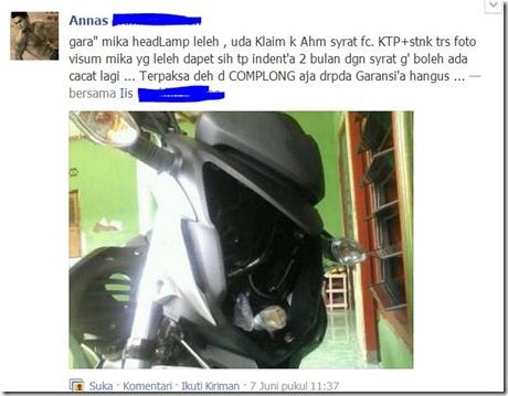 mika headlamp honda CB150R leleh hoax 1