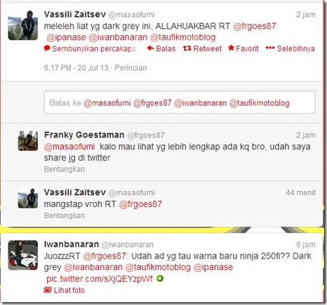 twitter kawasai ninja 250 new colour