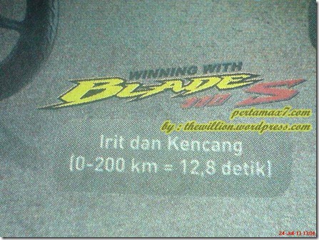 iklan honda blade s 0-200 km 12,8 detik