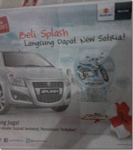beli suzuki SPLASH gratis suzuki satria f 150 (Small)