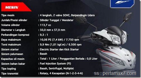 spesifikasi yamaha jupiter Z1 terbaru
