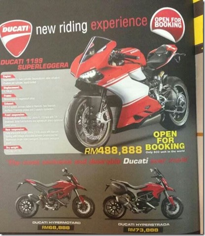 DUCATI 1199 SUPERLEGGERA Malaysia