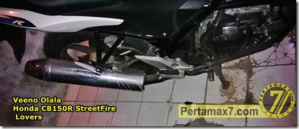 Honda CB150R pakai knlapot Suzuki Satria Fu 1