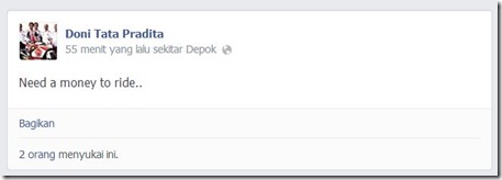 doni tata butuh duit buat balap