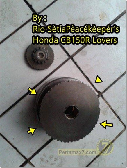 gear starter honda CB150R rompal 1