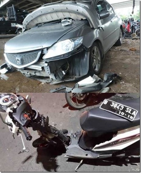 kecelakaan honda beat vs honda city JLNT