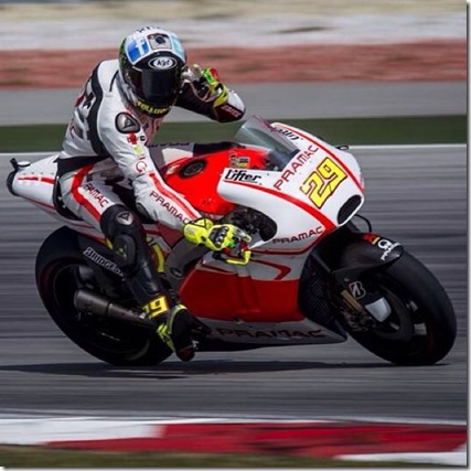 Andrea Iannone with KYT Helmet sepang