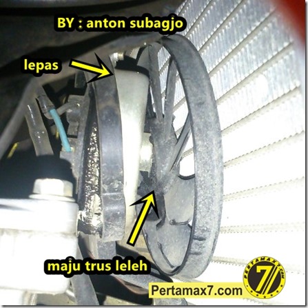 Kipas Radiator Yamaha New V-ixion meleleh samping