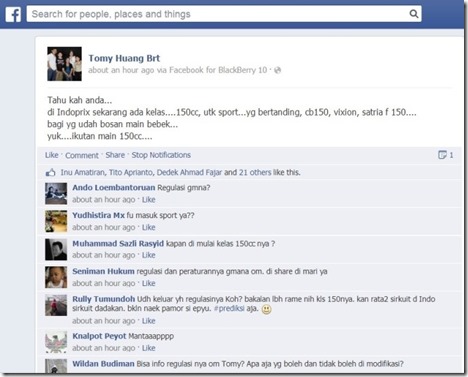 regulasi Indoprix-150cc