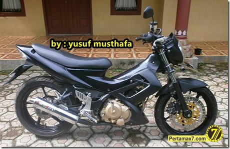 Suzuki Satria FU pakai velg Yamaha Byson 1