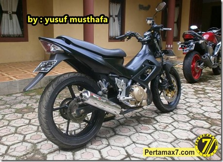 Suzuki Satria FU pakai velg Yamaha Byson 6