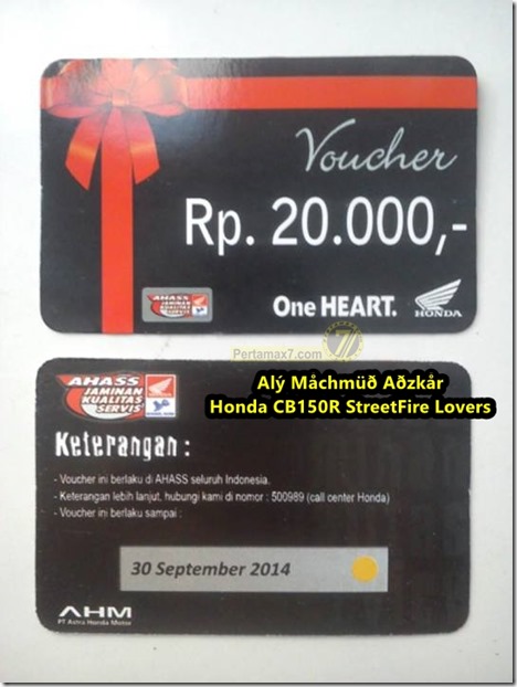 voucher honda CB150R
