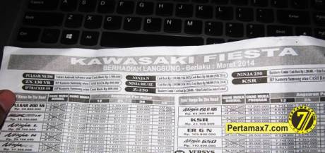 harga Kawasaki bajaj Pulsar 200ns Yogyarta berhadiah langsung tablet android atau cashback 1,5 juta