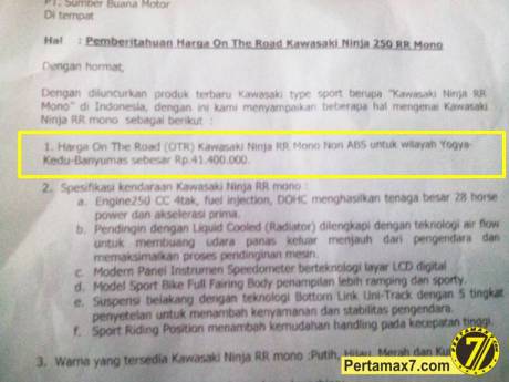 harga kawasaki ninja 250 RR mono yogyakarta