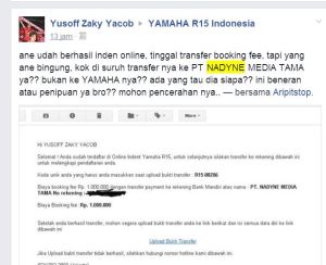 Indent Online Yamaha R15 PT . Nadyne Media Tama&nbsp;Pertamax71