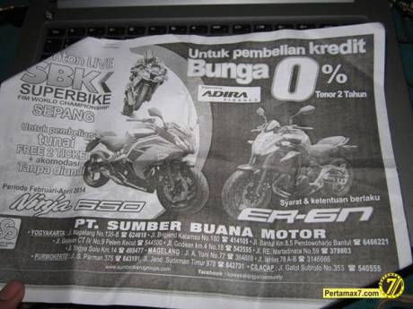 Kawasaki bajaj Pulsar 200ns Yogyarta berhadiah langsung tablet android atau cashback 1,5 juta b