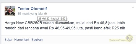 Harga Honda CBR250R dual eyes