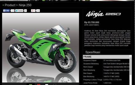 harga kawasaki ninja 250 FI