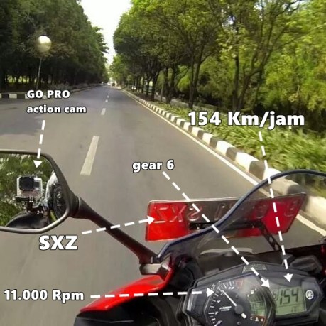 Topspeed yamaha YZF-R22 tembus 154 Km jam di gear 6 pada 11.000 Rpm