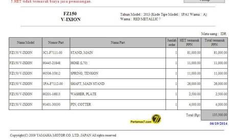 harga standrat tengah yamaha vixion