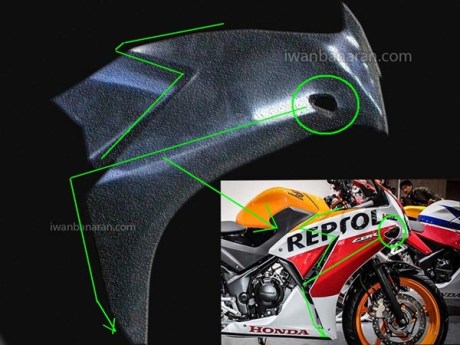 perbandingan fairing samping Honda K45 aka Honda CBR150 Lokal 6