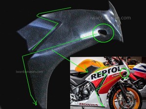 perbandingan fairing samping Honda K45 aka Honda CBR150 Lokal&nbsp;6