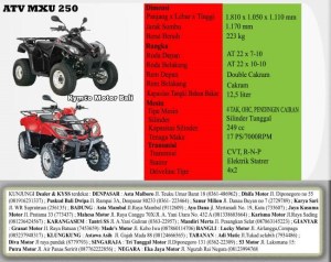 spesifikasi atv kymco mxu&nbsp;250