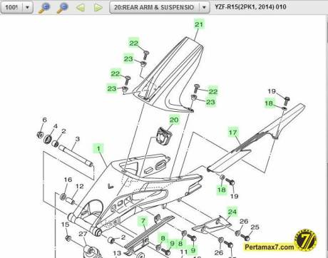 swing arm yamaha R15