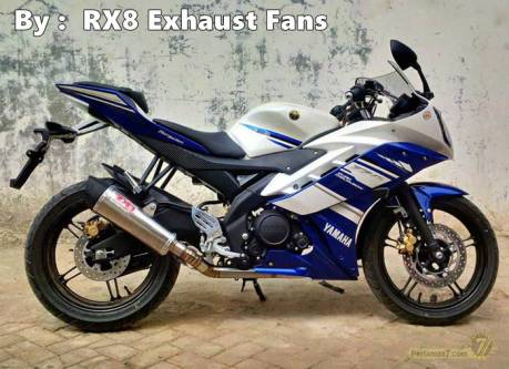 Yamaha R15 dengan knalpot RX8 New TriOval RC1 1