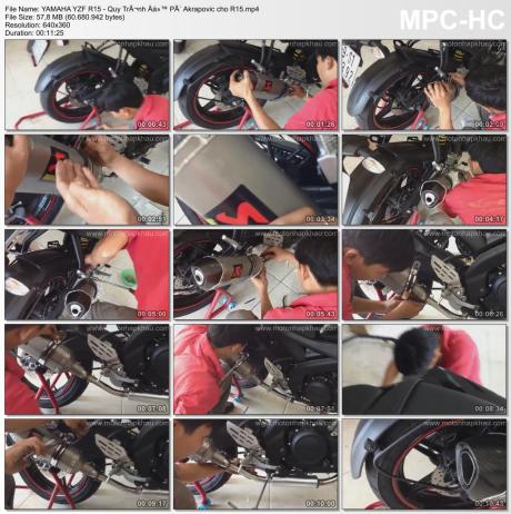 yamaha YZF-R15 with Akrapovic muffler