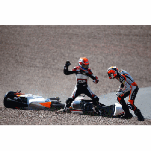 Bryan Schouten VS Scott Deroue fight on moto3 germany&nbsp;2014