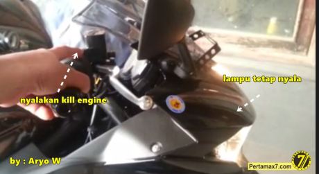 headlamp yamaha R25 tetap nyala saat engine switch off