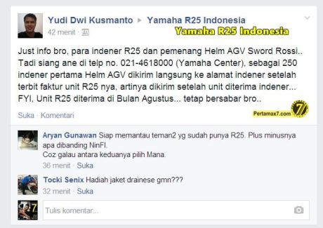 Indo Helm AGV Rossi hadiah Yamaha R25 1