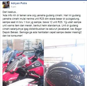 Yamaha YZF-R25 dikirim ke konsumen 7&nbsp;pertamax7.com