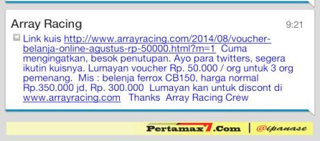 kuis twitter arrayracing