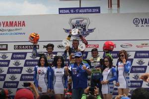 Podium kelas YCR 3 seri 4 Yamaha Cup Race di&nbsp;Medan