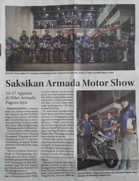 saksikan armada motor show tulungagung 15 sampai 17 Agustus 2014