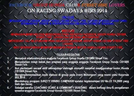 HONDA CB150R STREETFIRE LOVERS RACING SWADAYA ON IRS 2014 4