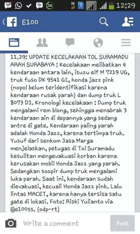 Honda Jazz Ringsek di Suramadu karena Tabrakan Karambol 1